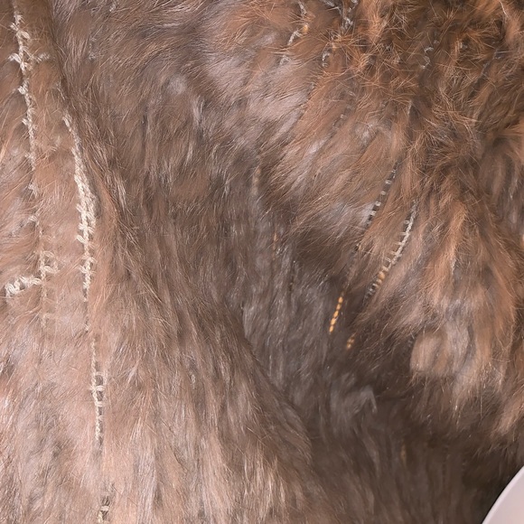 NWT auth OAKWOOD woven RABBIT FUR vest $550 size 2